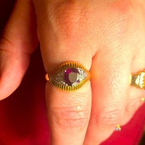 SOLD Ruby Evil Eye 18kt Yellow Gold with Diamonds